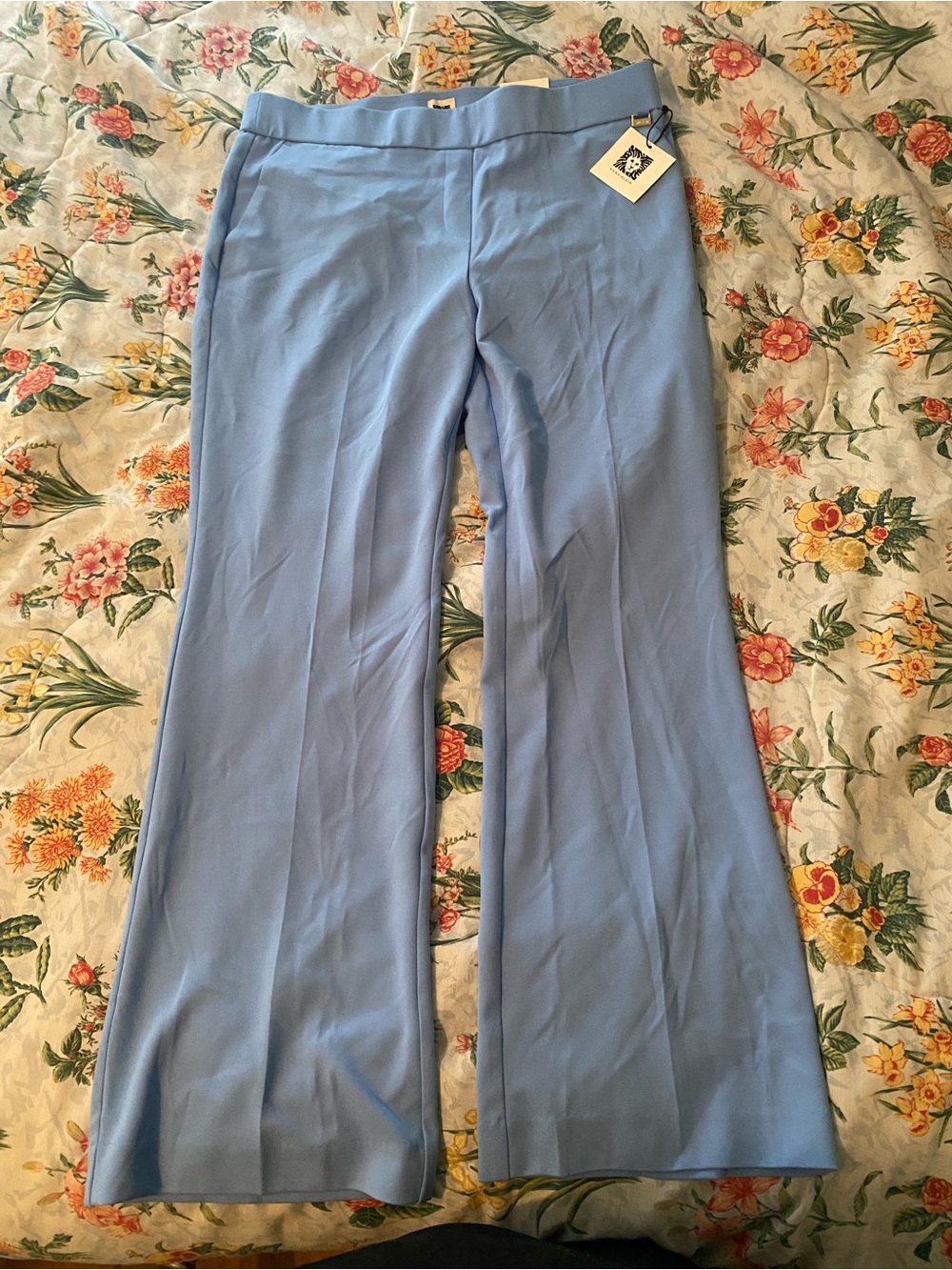 Anne Klein Powder Blue Flare Leg Dress Pants